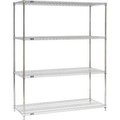 Global Equipment Nexel    Stainless Steel Wire Shelving Starter 72"W x 24"D x 86"H 24728S